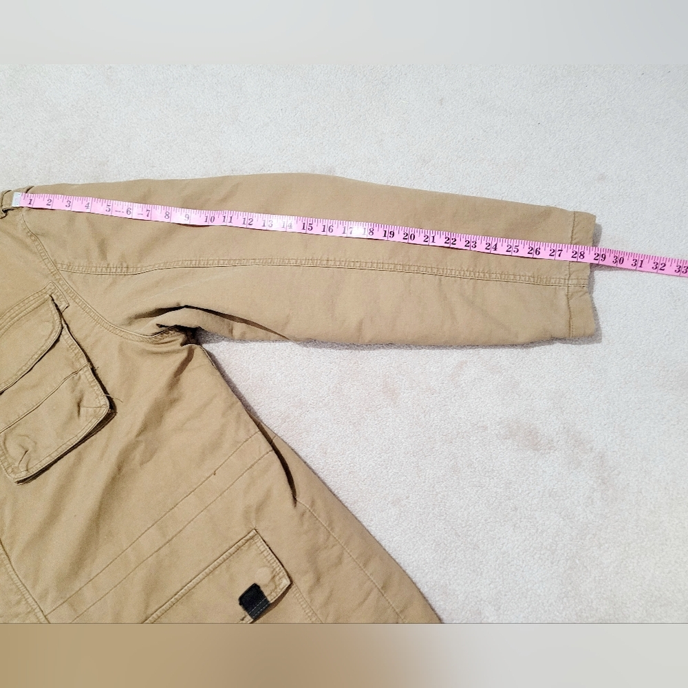 St John’s Bay Barn Coat Chore Jacket 2XLT Tan Brown Corduroy Collar Plaid Lined - Picture 11 of 14